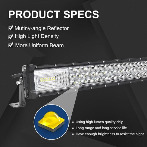 Willpower 52 Inch 675W LED Light Bar 12V 24V Spot Flood Combo Beam Driving Lights IP67 Waterproof Work Fog Lamps for 4X4 Offroad Truck Car SUV ATV Vehicle Boat Lighting with Wire Harness in Saudi Arabia