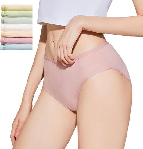 Women’s Disposable Underwear 100% Cotton Multicolor Morandi Colors Panties High Cut Briefs Travel/Emergency/Hospital (7pk) in Saudi Arabia