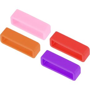 uxcell Watch Band Strap Loops, 24mm Width Rubber Fastener Loop Silicone Watch Holder Retainer for Watch Band 4 Color 8 Pcs