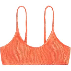 SHENHE Women's Smocked Backless Spaghetti Strap Padded Swimsuit Bathing Suit Bikini Tops