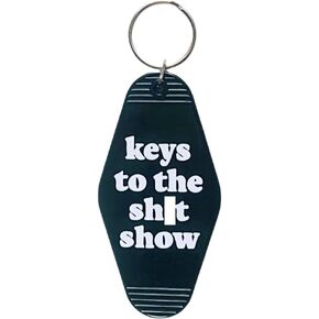 Keys to The Show Keychain Key Ring for Work Keys Black Vintage Motel Keychain Funny Gag Gift for Coworker Girlfriend Boyfriend