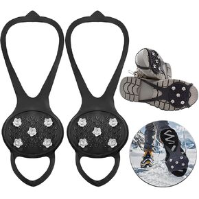 Universal Non-Slip Gripper Spikes,New Universal Gripper Spikes Non Slip Shoe Grips with 5 Tooth Steel Nails,Ice & Snow Grippers for Winter Hiking Climbing Ice Fishing,Anti-Slip