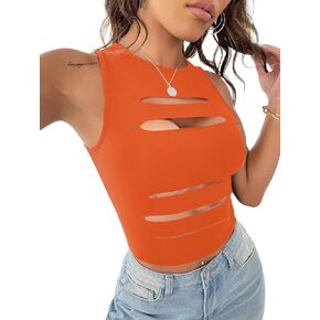 المرأة LovelyWholesale مثير قطع المحاصيل تانك القمم طاقم الرقبة الصيف بلا أكمام الأعلى in Kuwait