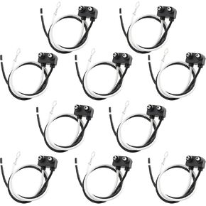 Oyviny 10PCS Truck Trailer 2 Wire Pigtail Harness 10" Long, Right Angle 2 Pin Trailer Light Connector Fits with 2" and 2.5" Side Marker/Clearance Light, 2-Wire Pigtail for Optronics Trailer Lights