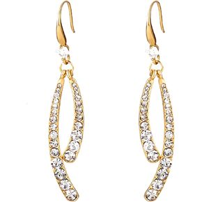 Cross Curved Earrings Zircon Curved Stick Front Back Linear Drop Earrings Piercing Hypoallergenic Ear Cuff
