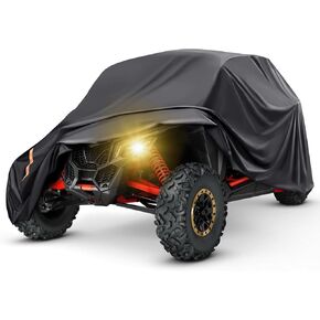 PBYMT UTV Cover 2 Seater, Side By Side Cover 420D Oxford Waterproof Wear-Resistant All Weather Compatible for Can-Am Maverick X3, 2 Seater Plus 136" x 75" x 69"