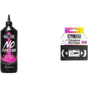 Muc Off No Puncture Hassle Tubeless Sealant - Advanced Bicycle Tyre Sealant with UV Tracer Dye That Seals Tears and Holes Up to 6mm