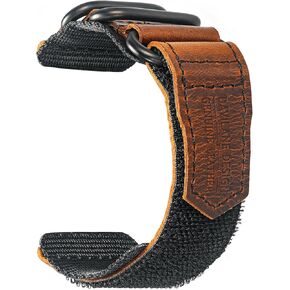 Watch Bands,Three Buckle Loop Design, 20mm 22mm Quick Release Leather Nylon Watch Strap for Men Women Soft Replacement