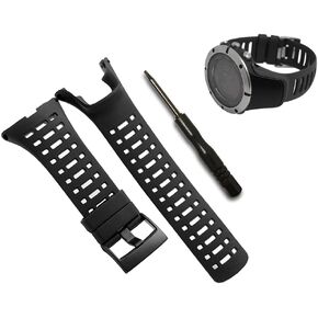 VANTIYAUS Watch Band Strap, Soft Black Replacement Strap for Suunto Ambit 1 2 2R 2S - Premium Waterproof Watch Band 24mm - Screwdriver Included