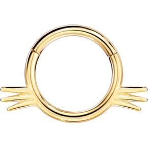FANSING 316L Surgical Steel Cat Piercing Rings for Septum Daith