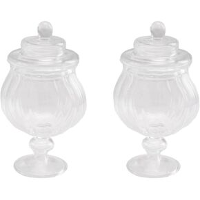 PRETYZOOM Doll House Food Jar With Lids 1:12 Candy Mini Dollhouse Candy Jar Snack Model Canister Jar With Lids Small Miniature Glass For Dollhouse Candy Jar Decor