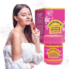 Herbal Inhaler with Menthol & Essential Oil - Natural Thai Inhaler for Enhanced Breathing, Promotes Clearer Nasal Passages - Compound Herb Formula HOM LAMUN Pack of 2