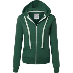 Made By Johnny Women's Active Casual Zip-up Hoodie Jacket Long Sleeve Comfortable Lightweight Sweatshirt