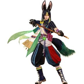 KIRA KIRA Genshin Tighnari Costumes Doki-SR Full Set Game Genshin Impact Tighnari Cosplay Costume for Halloween (XL)