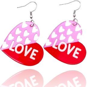 Zian Valentine's Day Earrings Acrylic Pink Love Earrings Envelope Earrings Lover Earrings Lovely Valentine's Day Gift