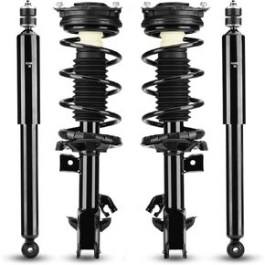Front+Rear Complete Struts w/Coil Spring Shock Absorbers Assembly Compatible with Nissan Versa 2007 2008 2009 2010 2011 2012 172351 172352 343465 4PCS