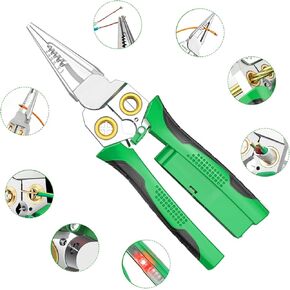 8-in-1 Wire Stripping Pliers for Cutting and Pulling Wires, Wire Strippers with Electricity Measurement Function, Cable Scissors for Scraping and Pressing Wires with Voltage Test
