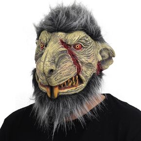 Rat Head Mask Animal Scars Mouse Adult Mask for Halloween Costume Party Prop