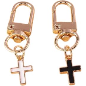 XAM 2PCS Cross Keychain Personality Creative Retro Alloy Drip Pendant Accessories Hanging Ornaments Small Lightweight Delicate Keychain