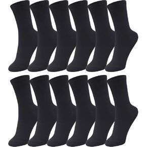 Duufin 12 Pairs Mens Crew Socks Mid Calf Socks Lightweight Casual Socks Workout Socks Plain Crew Socks Athletic Men's Socks