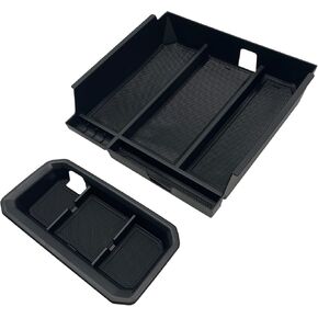 JOJOMARK Compatible with Toyota Tundra Accessories Center Console Tray Organizer for Tundra 2014-2020 2021 Insert ABS Armrest Box Secondary Storage (Black)