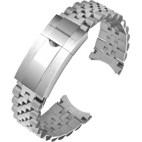 Metal Watch Band 36 40 41mm Dial For Rolex Submariner/GMT Master II/Daytona/Datejust/Day-Date Men,20mm/21mm Replacement Curved-End Strap Wrist Band,Quick-Release Bracelet Wristband Oyster Clasp