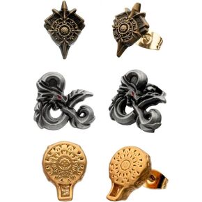 Dungeons & Dragons: Honor Among Thieves 3D Stud Earrings Set - Officially Licensed Multicolored Original Artwork Earrings Set (3 pairs)
