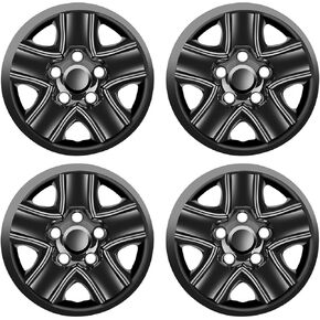 Wheel Skins Compatible with Toyota Tundra 2007-2021 18 inch Wheel Covers Gloss Set of 4 Packs (Glossy Black)