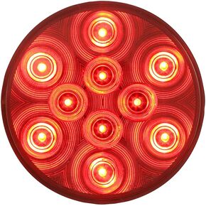 Optronics 4" Round Red LED 10 Diode Stop Turn Tail Light With PL-3 Connection STL43RB