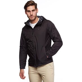 Tommy Hilfiger Men's Lightweight Breathable Waterproof Hooded Rain Jacket