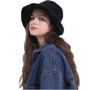Women Fashion Bucket Girl Winter Floppy Hat Packable Fisherman Hat Casual Flat Bucket Warm Windproof Outdoor Headwear