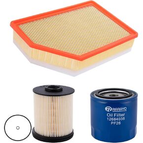6.6L Diesel Duramax Filter Set Air/Oil/Fuel Filter Compatible with Chevy Silverado/GMC Sierra 2500 HD 3500 HD 2020 2021 2022 2023 2024 Engines Replaces TP1015、PF26、A3248C、84554703