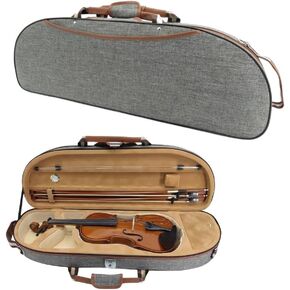 Violin Case 4/4 Full Size Nylon Oxford Lightweight box Adjustable shoulder straps Travel violin case bag (pea green)