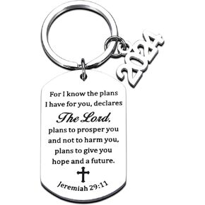 Raddimelo Jeremiah 29 11، هدايا مسيحية للنساء، هدايا دينية، سلسلة مفاتيح الكتاب المقدس، هدايا المعمودية للفتيات المراهقات، سلسلة مفاتيح متقاطعة، هدايا تخرج جامعية للنساء، هدايا تأكيد in Kuwait