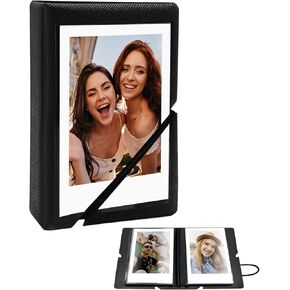 32 Pockets Instax Mini Photo Album, 2x3 Wallet Size Photo Album, Polaroid Picture Album Book, Instant Print Photo Album for Fujifilm Instax Mini, Polaroid Snap Camera, Kpop Photocard Holder, Ink Black