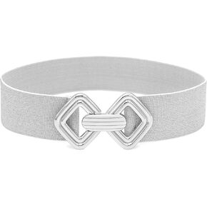 Wide Elastic Waist Belts for Women Stretchy Skinny Belts with Gold Buckle for Dresses