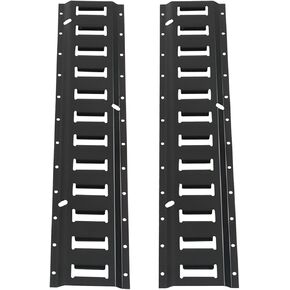 Powder Coated Black 2 PCS E Track Tie Down Rail Kit 2 Foot for Garages Van Trailers Motorcycle Tie Downs ATV Mountings Heavy Loads Up to 2000 lbs