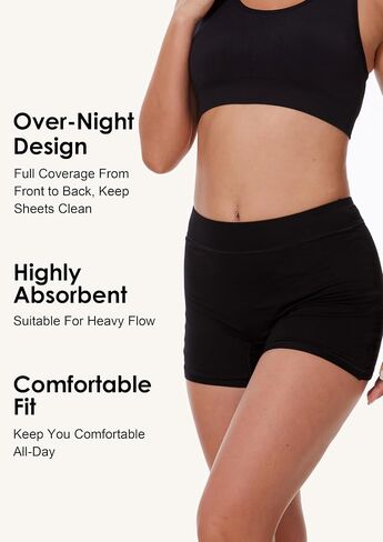 Overnight Period Shorts For Women, Leak-proof, Heavy Flow, Menstrual Absorbent Boyshorts in Kuwait