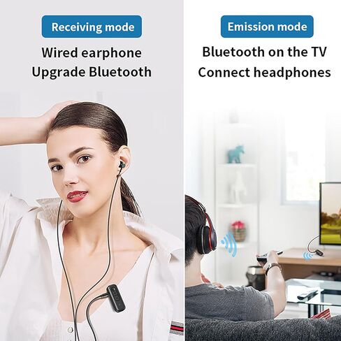 AMANKA Bluetooth Transmitter for TV Audio Bluetooth Adapter for Stereo Receiver Bluetooth Transmitter Receiver 2 in 1 Aux Bluetooth Adapter Low Latency for TV Laptop PC Wireless Headphones Speakers in Kuwait
