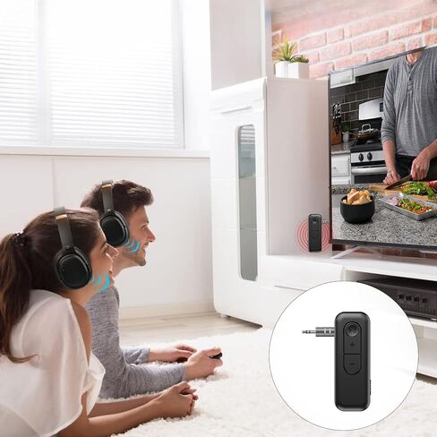 AMANKA Bluetooth Transmitter for TV Audio Bluetooth Adapter for Stereo Receiver Bluetooth Transmitter Receiver 2 in 1 Aux Bluetooth Adapter Low Latency for TV Laptop PC Wireless Headphones Speakers in Kuwait