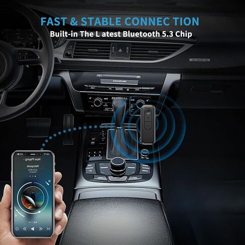 AMANKA Bluetooth Transmitter for TV Audio Bluetooth Adapter for Stereo Receiver Bluetooth Transmitter Receiver 2 in 1 Aux Bluetooth Adapter Low Latency for TV Laptop PC Wireless Headphones Speakers in Kuwait