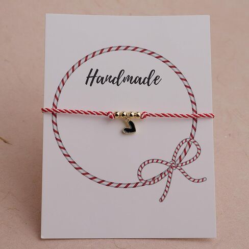 Evil Eye Heart Beaded Charm Bracelets for Women, Cute Handmade Beads Adjustable Red Rope Bracelet Friendship Holiday Jewelry Gift in Kuwait