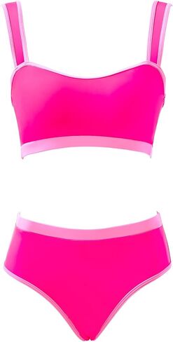 MOOSLOVER Women Sporty Color Block Bikini Sets Cheeky High Cut Two Piece Swimsuit in Saudi Arabia