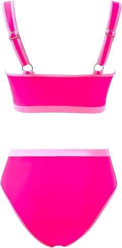 MOOSLOVER Women Sporty Color Block Bikini Sets Cheeky High Cut Two Piece Swimsuit in Saudi Arabia