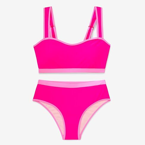 MOOSLOVER Women Sporty Color Block Bikini Sets Cheeky High Cut Two Piece Swimsuit in Saudi Arabia