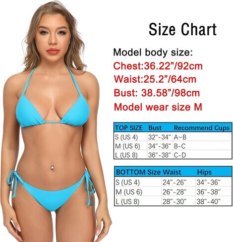 SHERRYLO Bikini Sets for Women Two Piece String Bikinis Scrunch Butt Swimsuit Triangle Bathing Suit Sexy Side Tie Swimwear in Kuwait