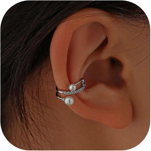 Ear Cuffs Non Piercing Chunky Ear Cuff Earrings for Women Trendy Stuff Gold Fake Earrings Non Pierced Clip on Cartilage Earring Set Jewelry Stocking Stuffers for Women in Saudi Arabia