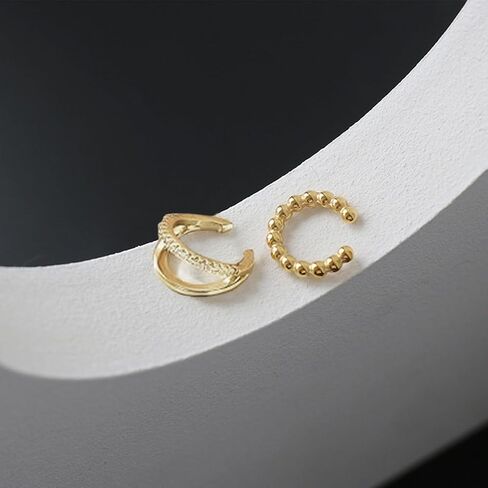 Ear Cuffs Non Piercing Chunky Ear Cuff Earrings for Women Trendy Stuff Gold Fake Earrings Non Pierced Clip on Cartilage Earring Set Jewelry Stocking Stuffers for Women in Saudi Arabia