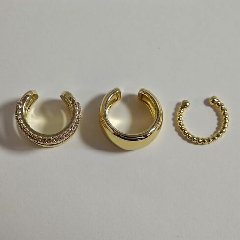 Ear Cuffs Non Piercing Chunky Ear Cuff Earrings for Women Trendy Stuff Gold Fake Earrings Non Pierced Clip on Cartilage Earring Set Jewelry Stocking Stuffers for Women in Saudi Arabia