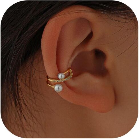 Ear Cuffs Non Piercing Chunky Ear Cuff Earrings for Women Trendy Stuff Gold Fake Earrings Non Pierced Clip on Cartilage Earring Set Jewelry Stocking Stuffers for Women in Saudi Arabia